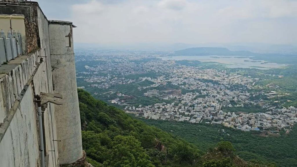 Main structure of Sajjangarh Fort palace in Udaipur